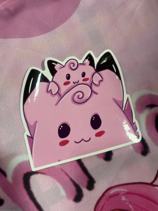 Clefairy evolution car peeker sticker