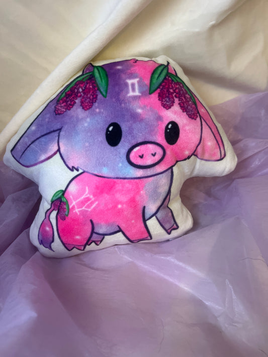 Gemini pink cow plushie