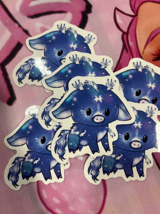 Zodiac cow sticker